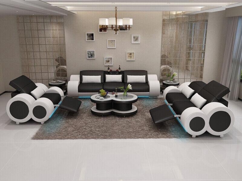 Leather sofa couch sofa set 3 + 2 + 1 set design modern sofa + USB seater new