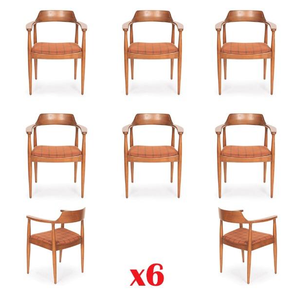 Set of 6 Chairs Luxury Design Upholstery Solid Wood Seat Office Dining Room