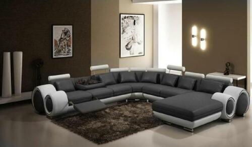 Leather sofa with USB couch XXL living area leather couch Big sofas corner sofa