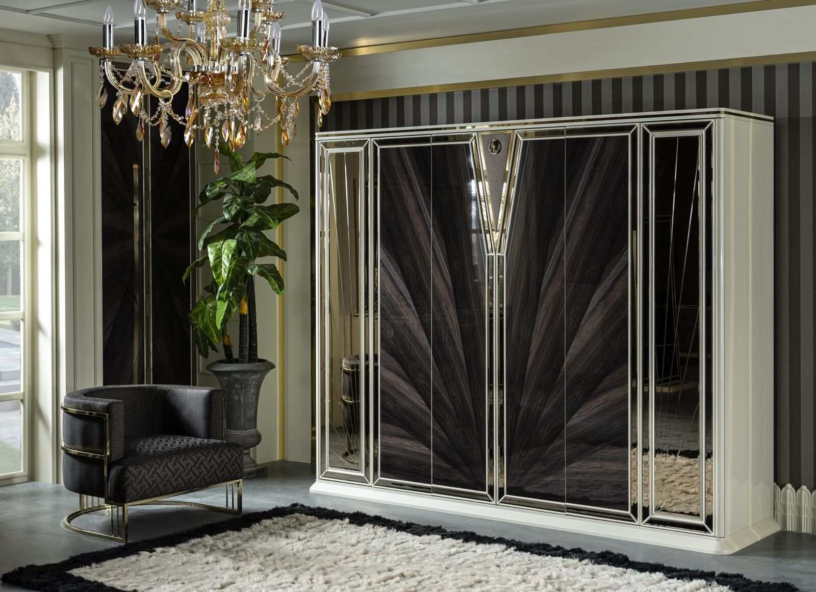 Wardrobe White Luxury Purple Closet Bedroom Wood Furniture Wardrobes