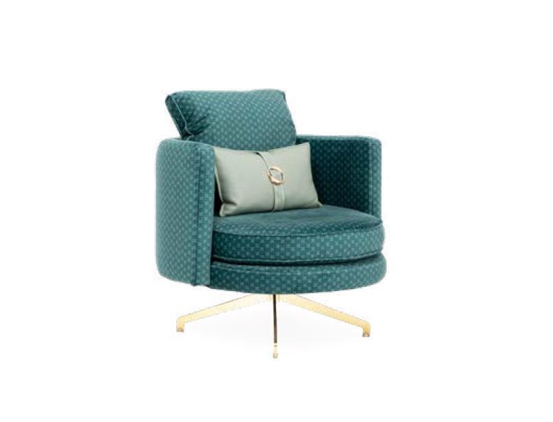 Round armchair rotatable green chair rotating chairs living room upholstered 1er