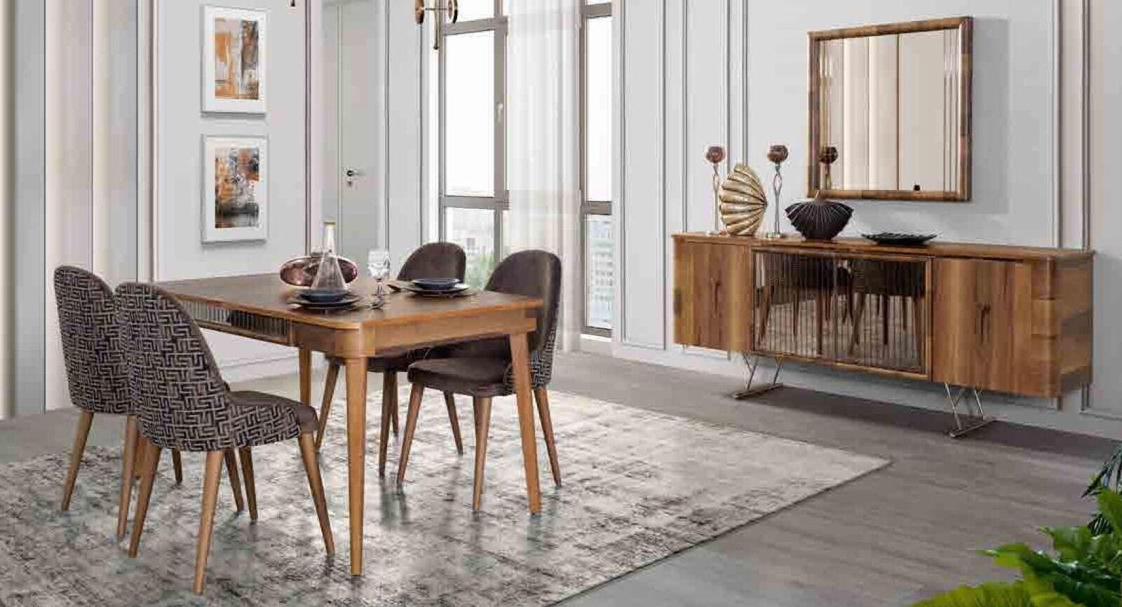 Complete sets dining room set dining table 6x chair set table group 7 pieces. sets