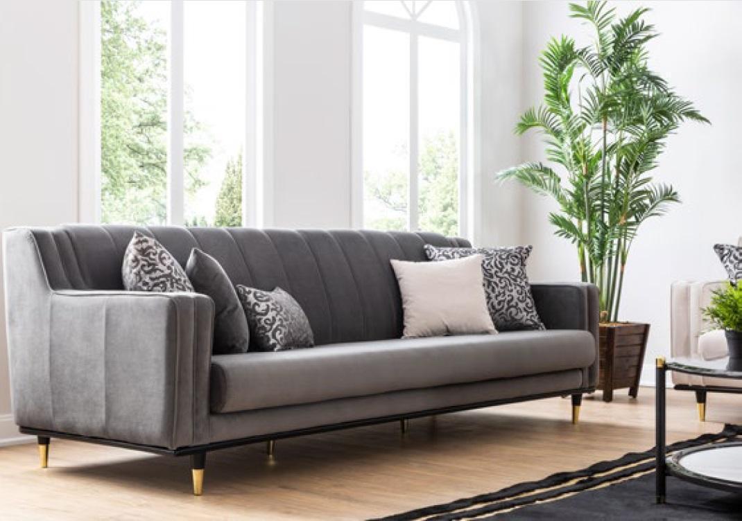 Classic gray sofa 3 seat sofas seat design couch three seater luxury furniture style