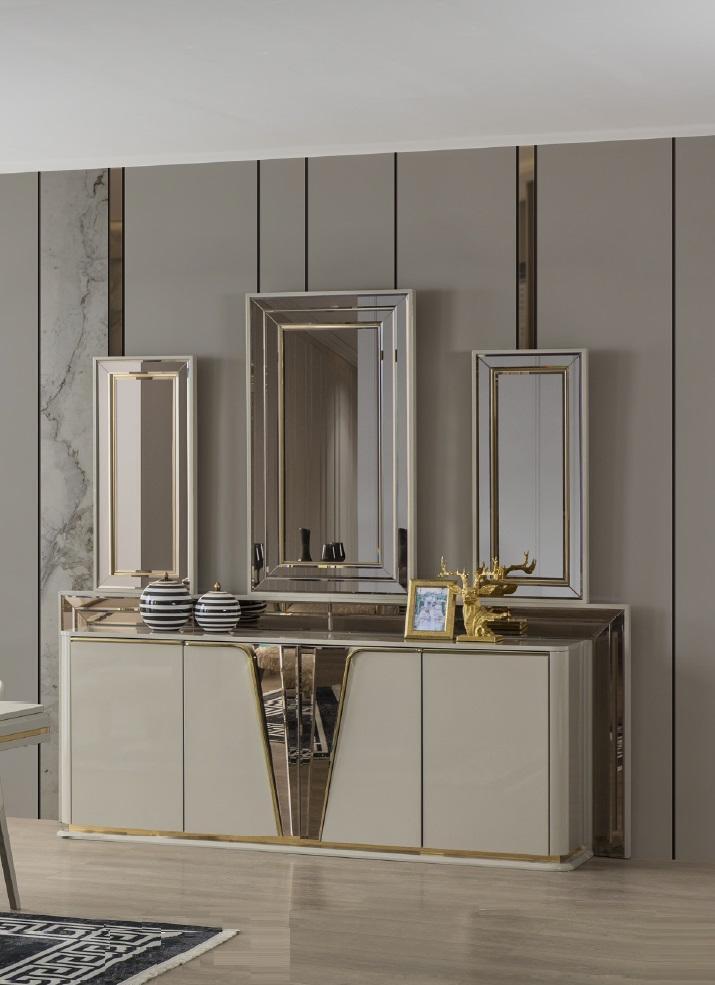 Sideboard dresser living room wood modern beige luxury cabinets design
