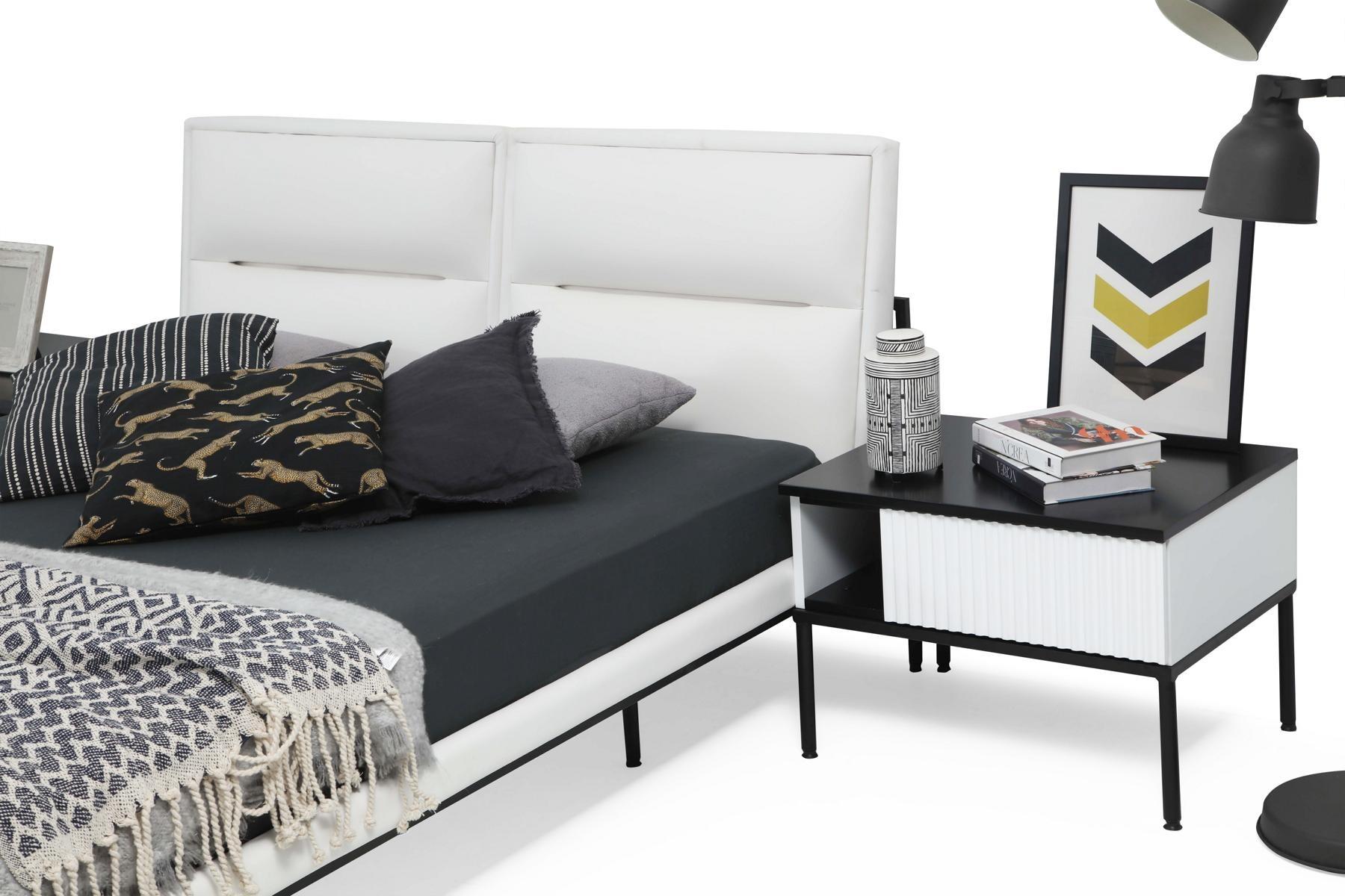Bedside Table Wood Modern Table White Bedroom Design