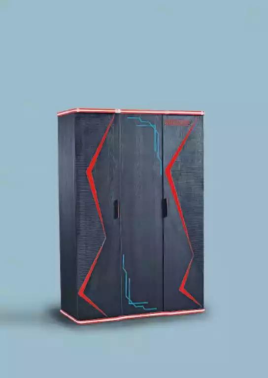 Black Wardrobe Cabinet Furniture Cupboards Children\'s Room Wood 131x60x200