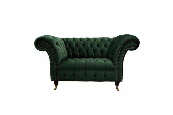 Armchair Design Relax Green Textile Living Room Upholstery Seater Luxury Single Seater