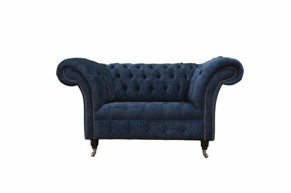 Chesterfield sofa 1.5 seater designer couches couch fabric upholstery textile