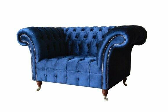 Design armchair textile luxury couch 1.5 seater sofa relax lounge club new