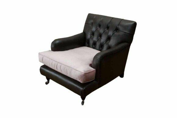 Armchair Design Sofa Relax Lounge Brown Upholstery Luxury Chesterfield New
