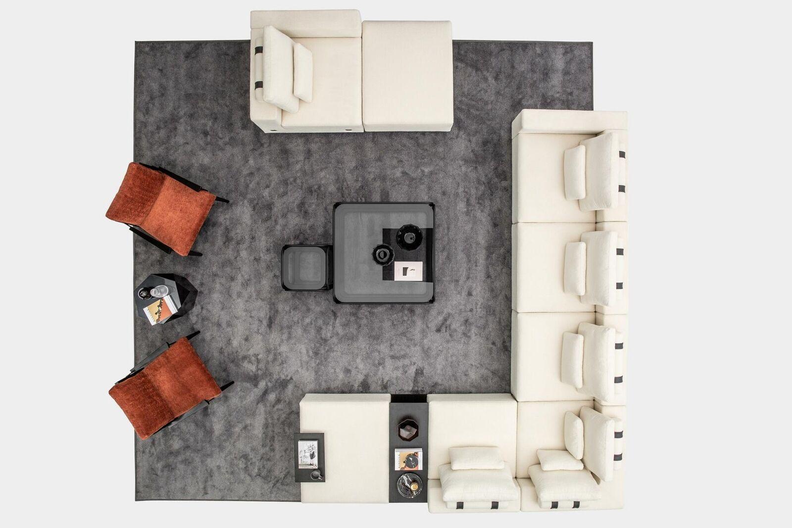 Living Room Furniture Upholstered Set Corner Sofa Armchair Textile Sofas