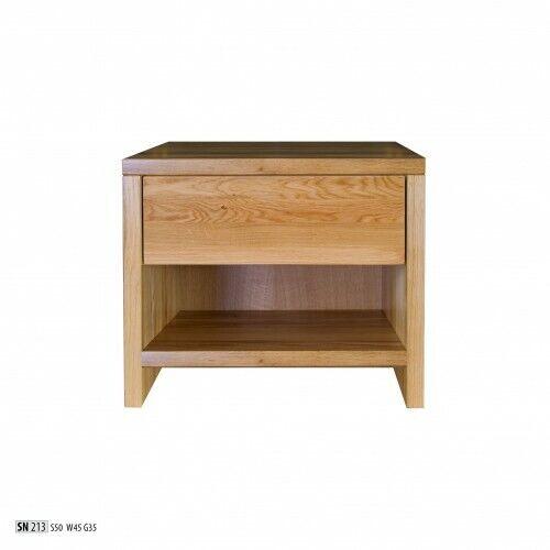 Bedside cabinet bedside table night console 1 drawer solid wood shelf console oak