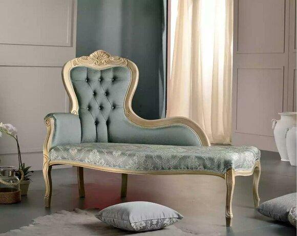 Luxury furniture chaise longue living room classic design textile upholstery