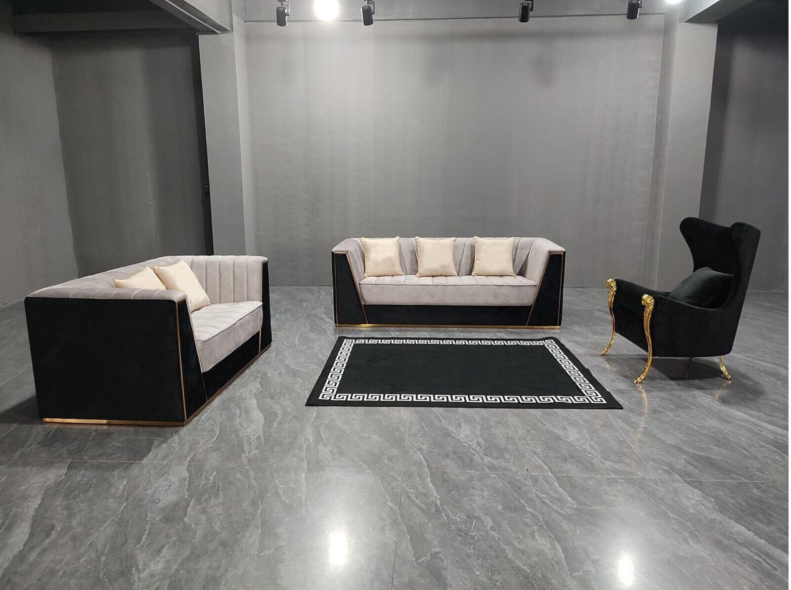 Living Room 3 Piece Sofa Set 3+2+1 Seater with Soft Fabric Cover Relax