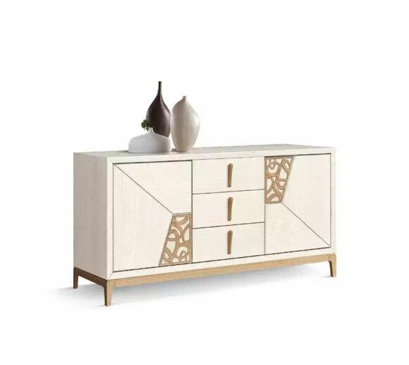 Beige sideboard luxury highboard designer living room wood furniture new