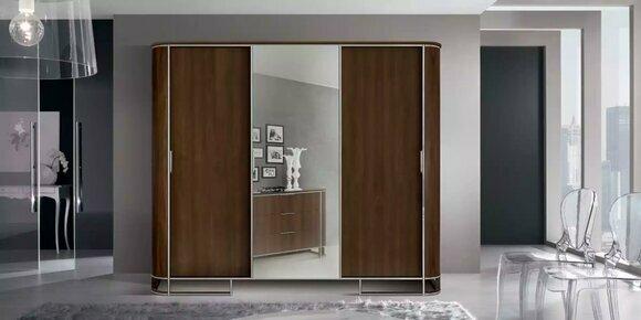 Wardrobe closet luxury wood design furniture bedroom brown new