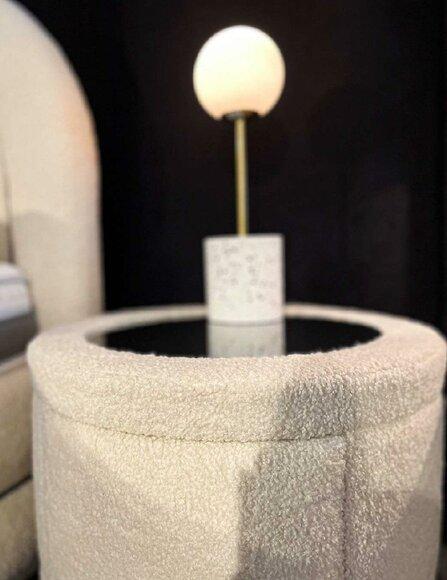 Bedside Table White Round Elegant Bedroom Luxury Wood Modern Bedside