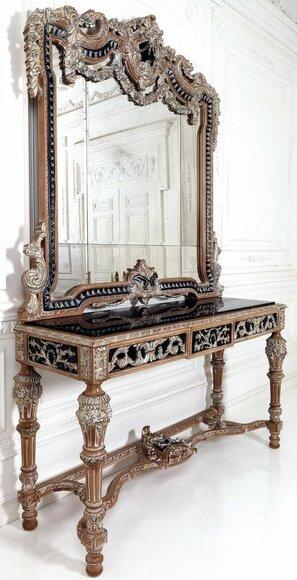 Wall mirror country house style console dressing table with mirror console table brown