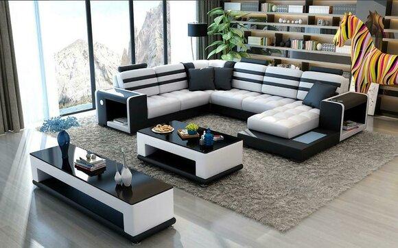 Living area corner sofa U-shape sofa couch design couch textile modern upholstery new
