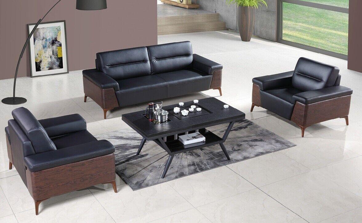 Design sofa set 3+1+1 seater leather couch upholstered sofas office furniture new
