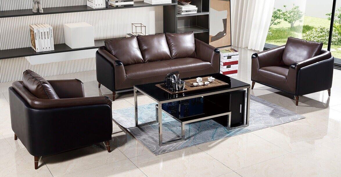 Sofa set 3+1+1 seater leather sofa couch living area set design modern
