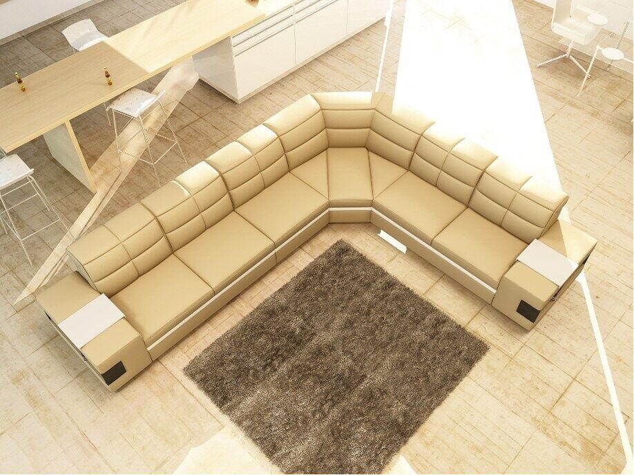 Leather sofa designer sofa corner sofa couch upholstered sofa corner set with lighting