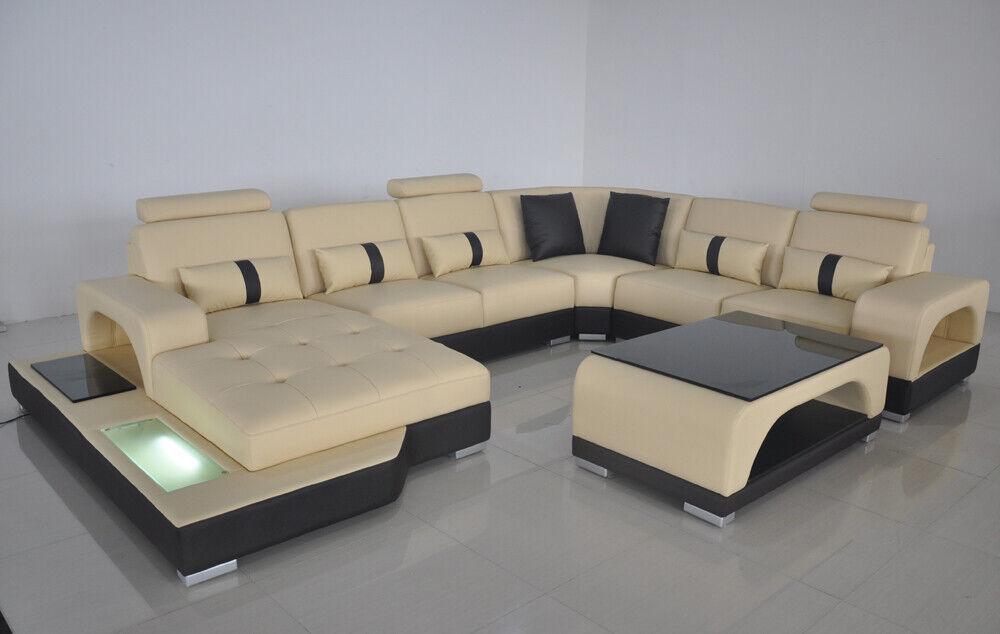 Corner sofa U-shape couch textile black U shape living area modern luxury couches