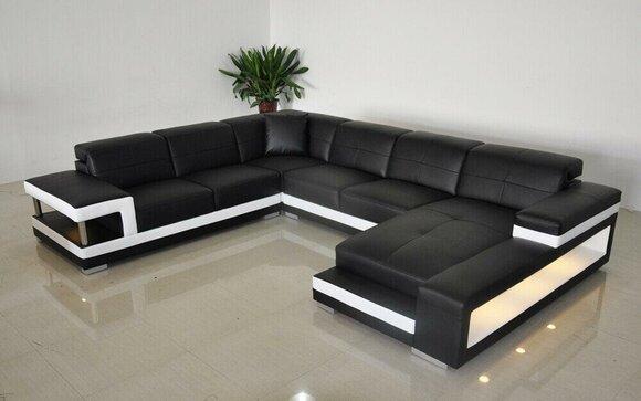 Living area designer couch sofas U shape corner sofa upholstered couch textile corner new