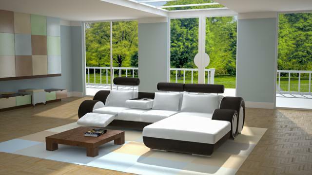 Designer set living area corner couch + USB, sofa upholstery leather sofa sofas new
