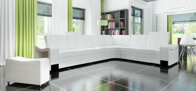 LEATHER SOFA XXL LIVING LANDSCAPE Custom-made LEATHER CORNER COUCH SET with USB