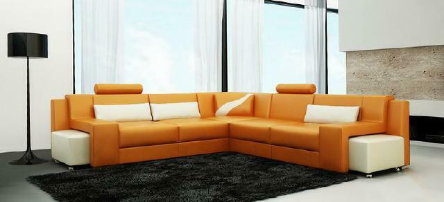 Living landscape upholstered corner sofa with USB set landscape leather V015B New