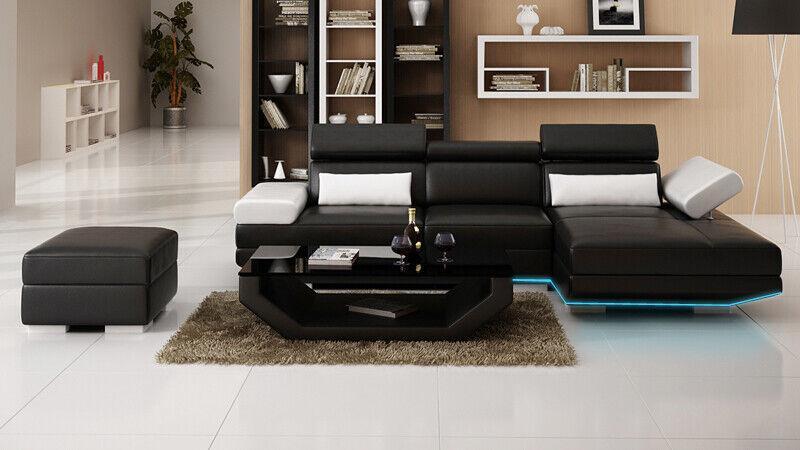 Leather sofa L-shape + USB living area corner sofa set design modern sofa K5009D