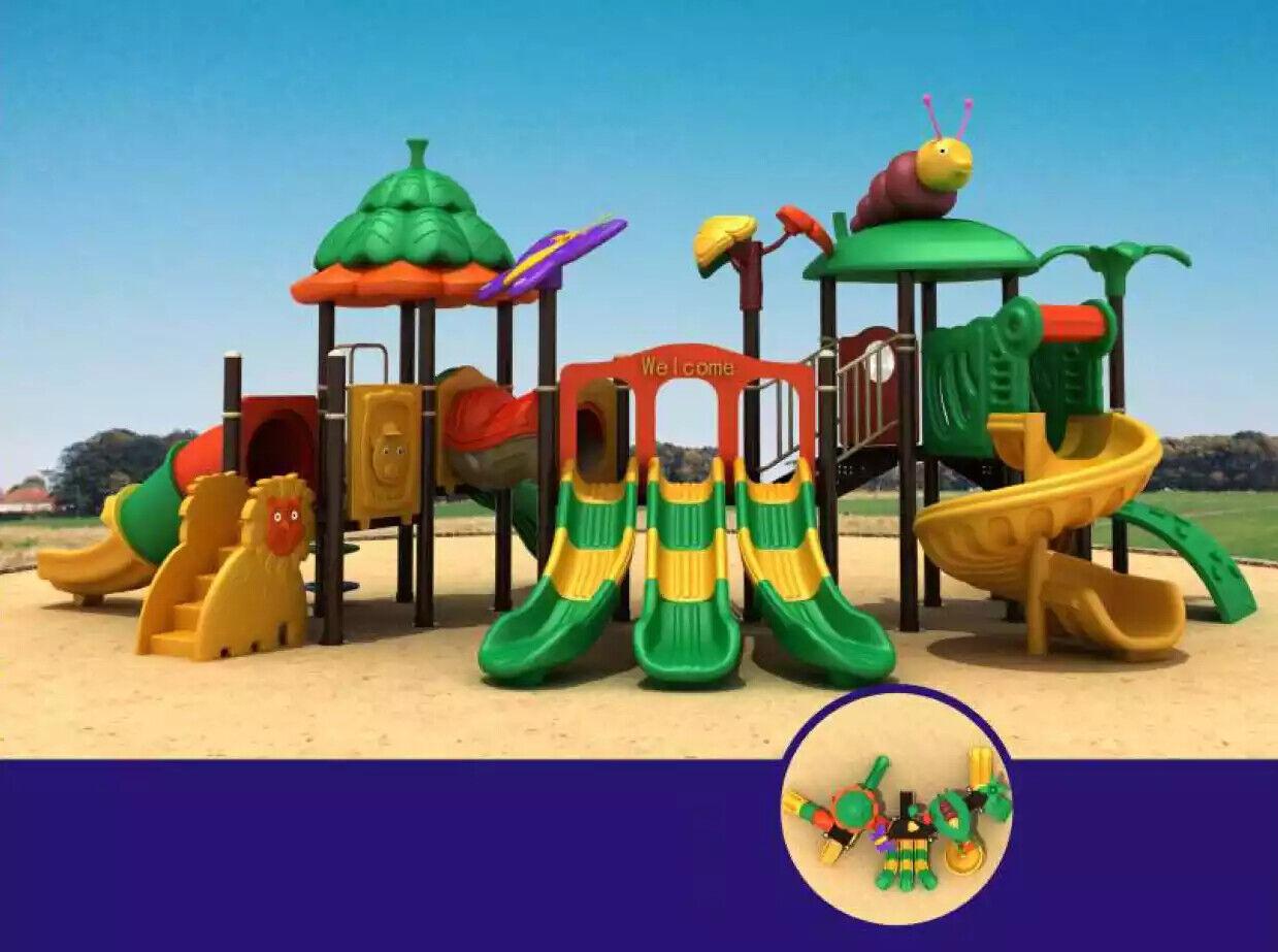 Children\'s playground with slides Entertainment for children Outdoor tower