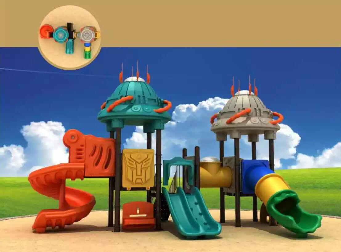 Outdoor robot style plastic tower playground in entertainment for children