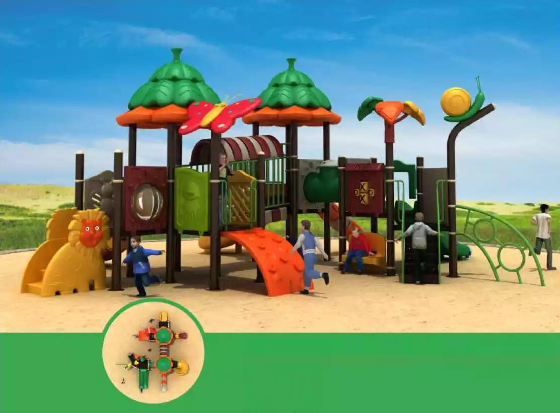 Playground outdoor jungle type plastic tower play area for children
