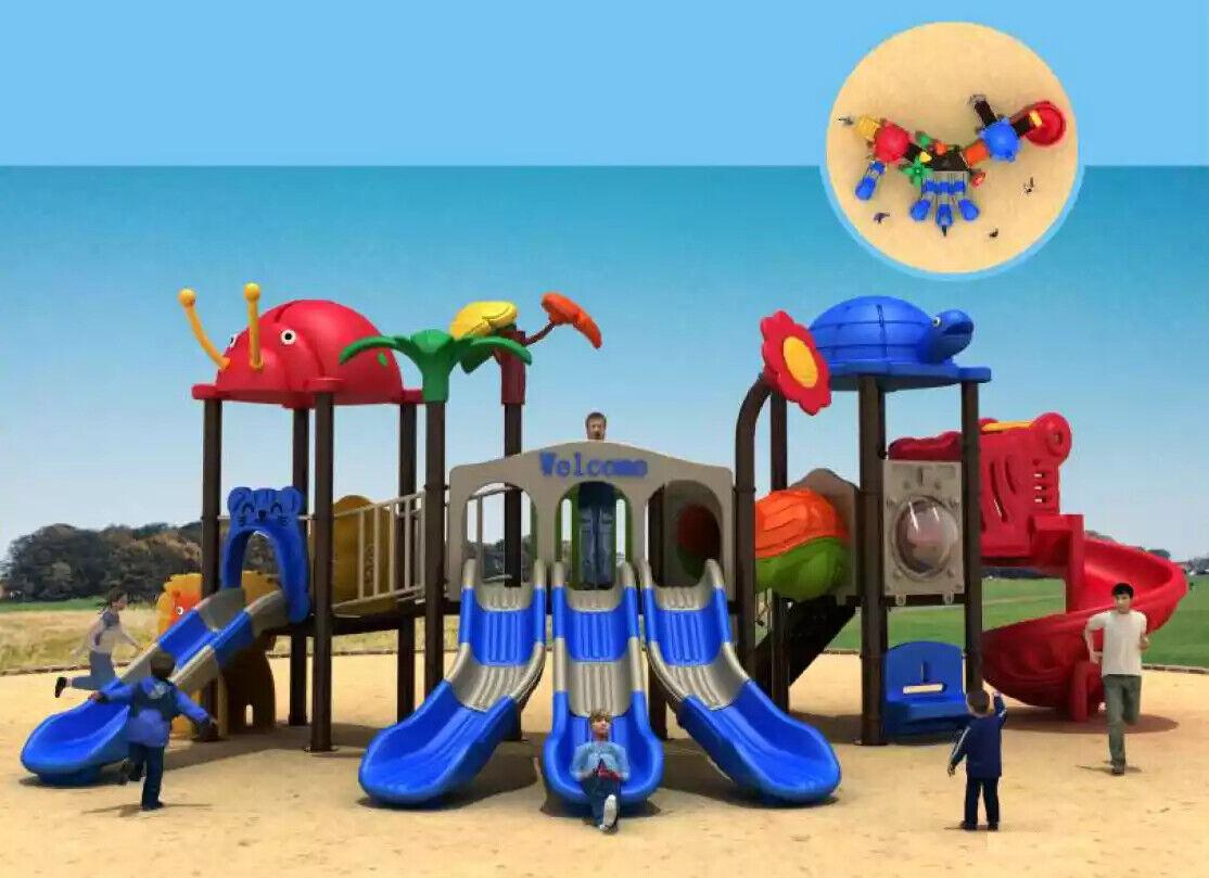 Play tower with slide animals children outdoor plastic playhouse