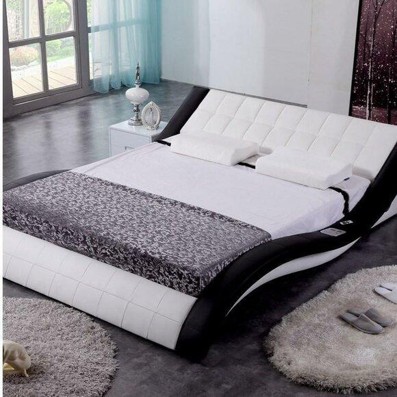 Design bed big beds leather hotel upholstery 180x200 multifunction shelf