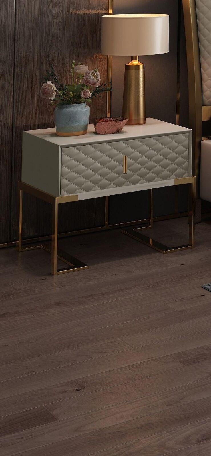 White Design Bedside Table Console Side Tables Bedroom Wooden Luxury Consoles
