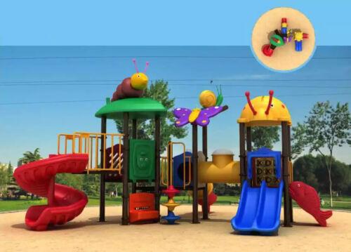 Outdoor play area for children Large children\'s playground Colourful slides Playgrounds