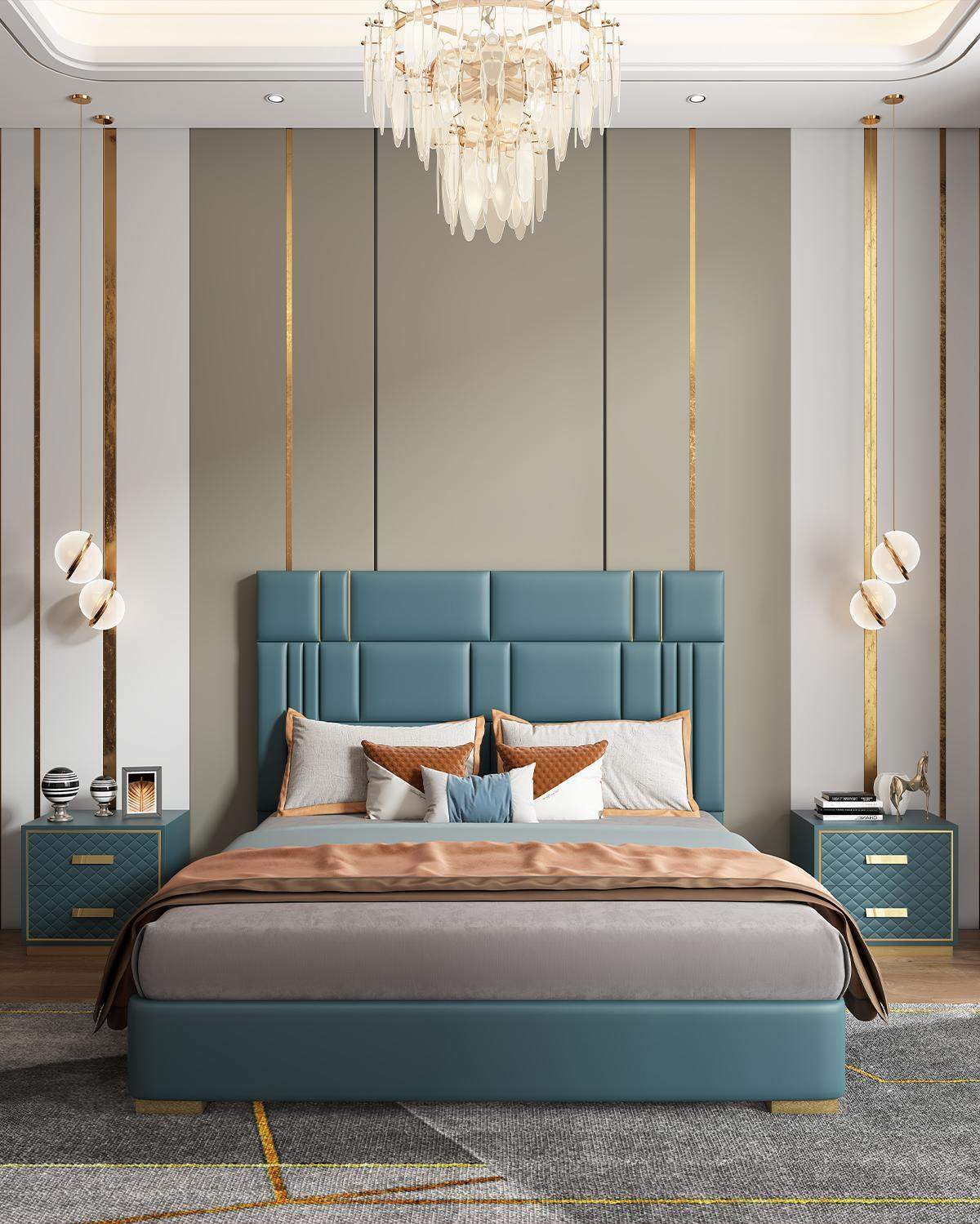 Luxury Bedroom Bed Design Upholstered Double Hotel Beds Furniture 180x200