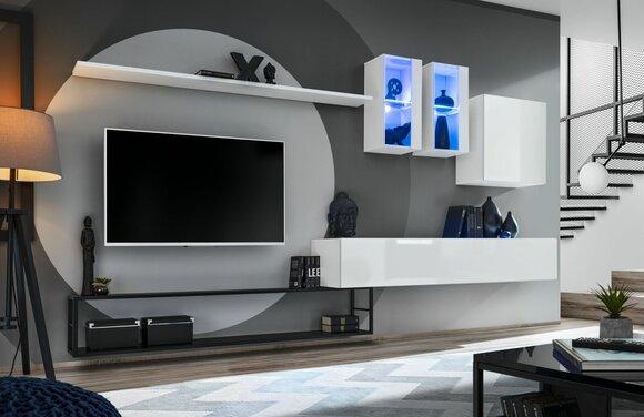 Complete wall unit designer luxury living room furniture white TV stand sideboard