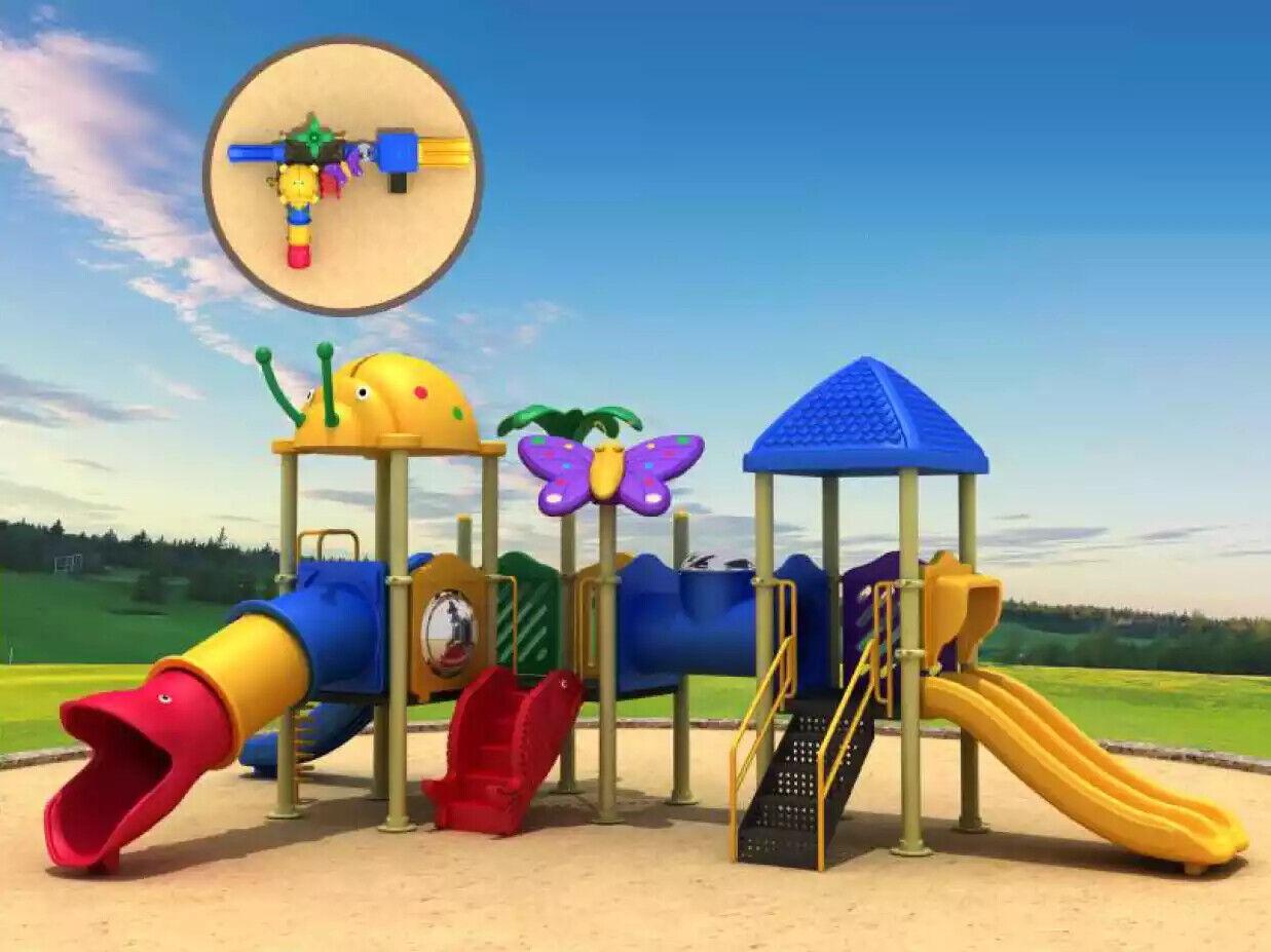 Play tower with slides Colourful plastic outdoor tower playground