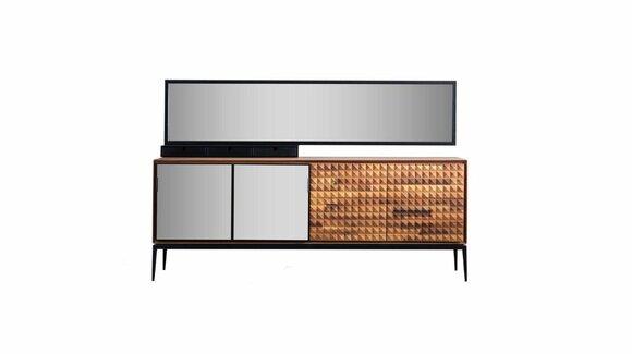 Sideboard with mirror dresser cupboard wood brown dining room