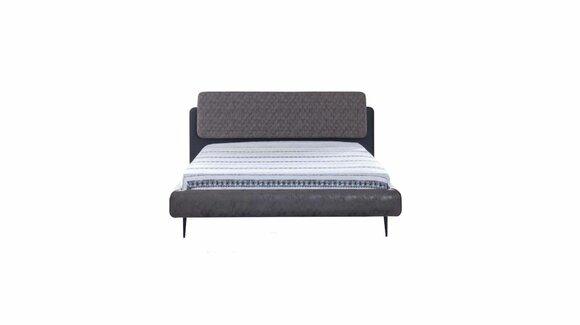 Double bed bed 160 cm bed frame gray fabric beds modern sleeping area