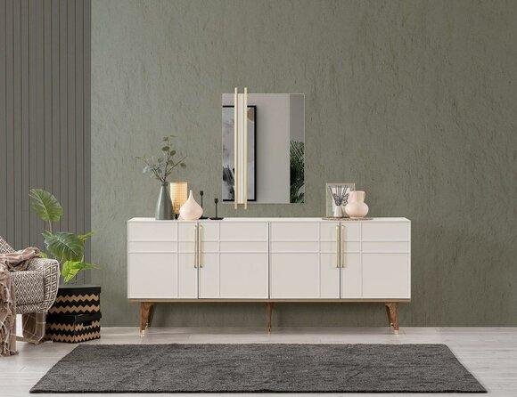 Sideboard sideboard with mirror chests of drawers dining room wood white