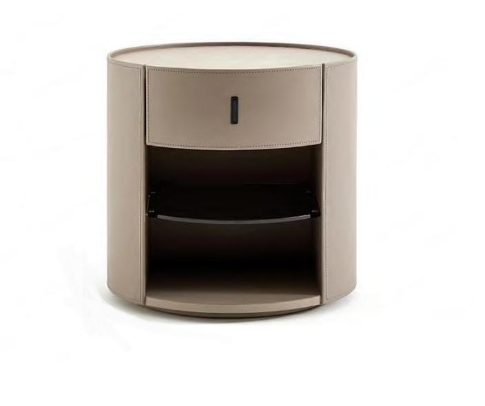 Beige designer bedside table luxury nightstand bedroom furniture style