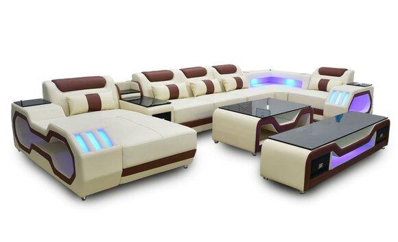 Corner sofa U-shape beige living area couch upholstery corner sofa modern sofas