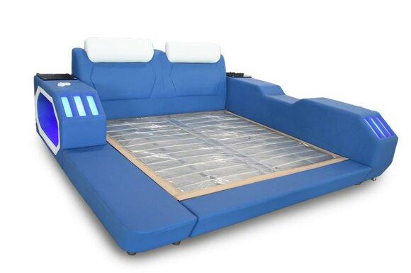 Multifunction Beds Led Luxury Design Blue Bed Hotel Double 180x200