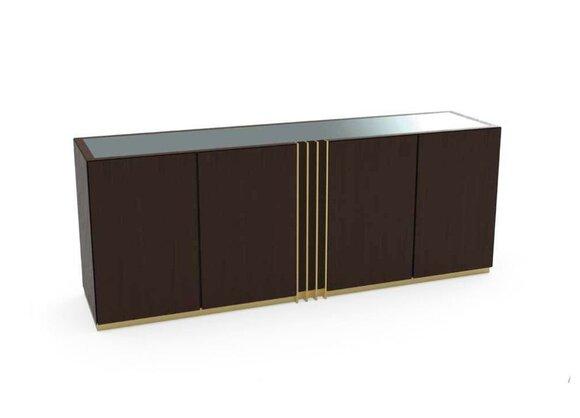 Living room chest of drawers lowboard brown sideboard wood modern furniture 208x49x80cm