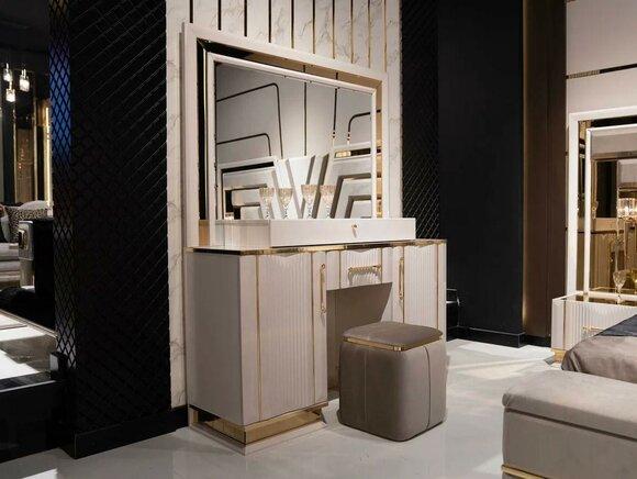 Bedroom set dressing table with mirror stool design luxury 2-piece